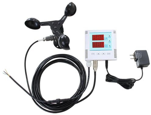 Windmesser，Windgeschwindigkeitsmessgerät，intelligentes Alarm-Anemometer，3 Lüfterblätter，hochpräziser intelligenter Windgeschwindigkeitsmesser，Windgeschwindigkeitsmesser DC12-24V (10MM)