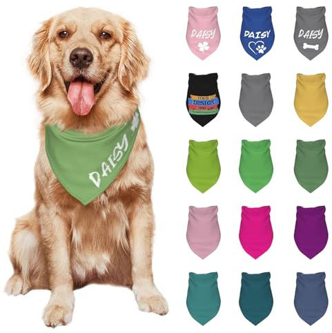 Hundehalstuch, personalisierbar, mit Namen oder Foto, weiches Dreieck, lustiges Geschenk für kleine, mittelgroße und große Hunde und Katzen (Muster 4)