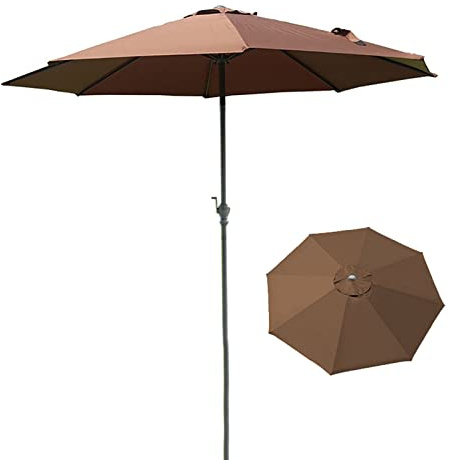 GLJTUO Garden Sun Parasol, Outdoor Sun Shade, Waterproof, Sun Protection, Protection Windproof, For Balcony, Dining Tables, Gardens, Patios, Decking, Sun/Rain Umbrella Good,Brown-106inch