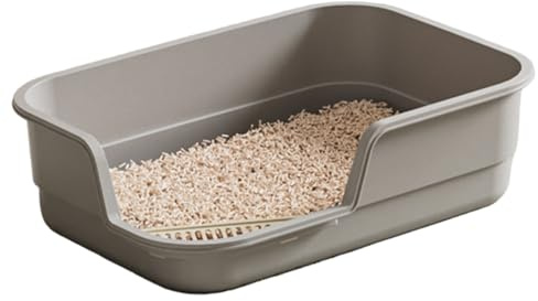 Boîte à litière pour Chats, 19x14x5 Plateau de litière pour Chat Non bâton avec Scoop Grand élaboration de splashs Portable Toilet Chaton d'entrée pour la Maison, |.Boîte