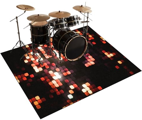 Drum Rug Drum Mat Soundproof Mat Professional Drum Carpet Non-Slip Drum Carpets Rectangle Drum Rugs For Percussion Electronic Drums Bass Drum Snare Drums Kit Etc Musical Instruments Mat 150 x 120 cm