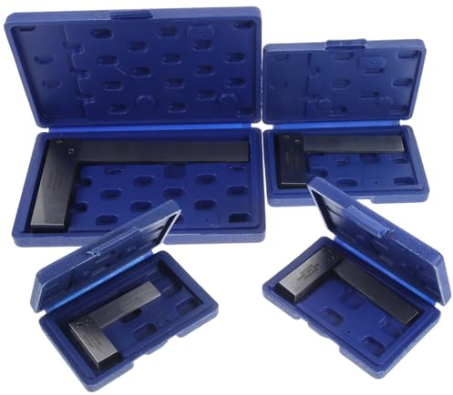 Toddmomy Juego de Cuadrado para Maquinista en Acero Inoxidable Base Ancha, Forma en L y Medición de Precisión Adecuado para Ingenieros Mecánicos