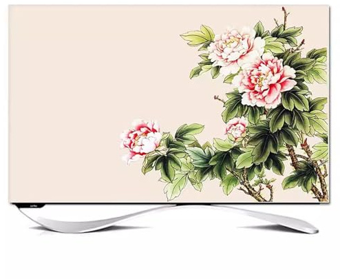 HSTANGKY Funda Antipolvo Para TV De Interior De 32-80 Pulgadas Protector De Pantalla LCD Extensible Con Diseño De Peonías Para Interiores Para Televisores Curvos-flower4||40-43inch