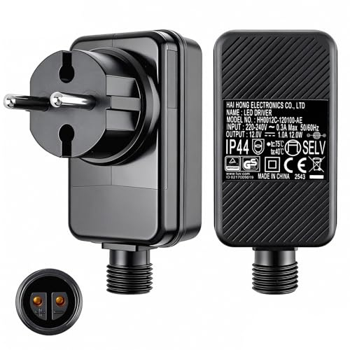 Bloc d'alimentation LED 12 V 1 A avec prise européenne pour guirlande lumineuse LED, éclairage de Noël, lumières de rideau, lumières stalactites, lumières de jardin, adaptateur basse tension 12 W pour