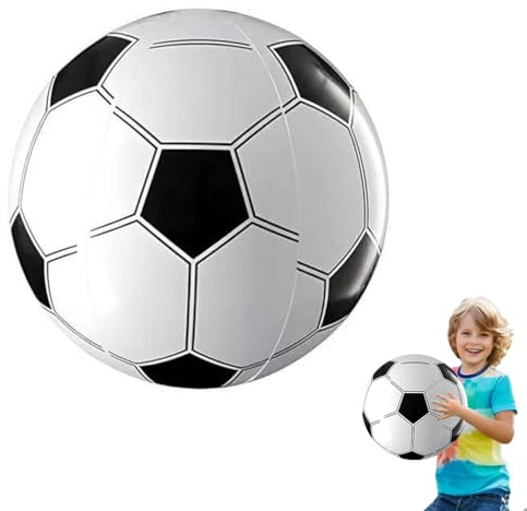 ARYIMYDP Wasserball 1 Stück, 27cm klein leicht Fußball Design Schwarz-Weiß – Aufblasbarer Strandball, ideal für Pool, Strand & Outdoor-Spielspaß