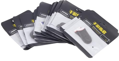 Abaodam Manchons pour Doigts Protection Tactile Design Élastique Anti-Transpiration Lot de 30 en Fibre D'argenté Couleur Aléatoire pour Jouer aux Jeux Mobiles