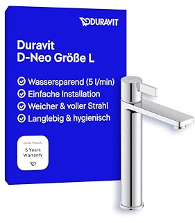 Duravit DE1030002010 Neo Enstaka blandare, tvättställsblandare, storlek L (utgångshöjd 206 mm), krom