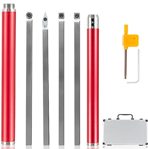 Drechselwerkzeug Drechseleisen Drehmaschine 6-Teiliges Set,Drechselzubehör Drechselwerkzeuge Drechselmesser Drechseleisen Drechselbeitel Hartmetall Diamantform/Runde/Vierkantschneider