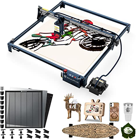 SCULPFUN S30 Ultra 22W Laser Cutter Laser Graviermaschine mit Automatische Air Assist & 600x600mm Laser Honeycomb Arbeitstisch