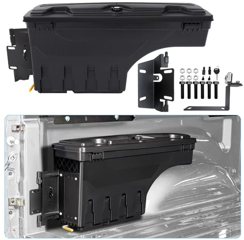 JHCHAN Cassetta degli attrezzi per Ford Ranger 2023 2024 2025 T9 Pickup universale bagagliaio letto organizer accessori 180° Swing Case (lato sinistro)