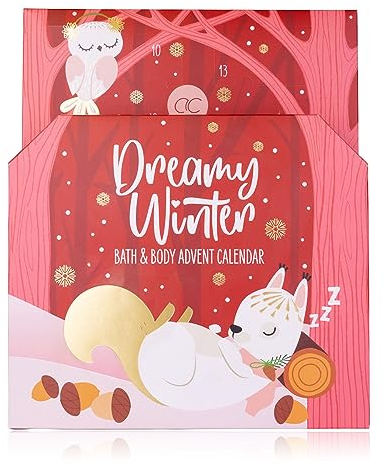 Accentra – Pflege Adventskalender 2025 für Mädchen mit 24 Pflegeprodukten – Adventskalender Beauty mit Bodylotion, Badebomben, Duschgel, Shampoo, Lip Balm, Handcreme – Weihnachtskalender Rot Teenager