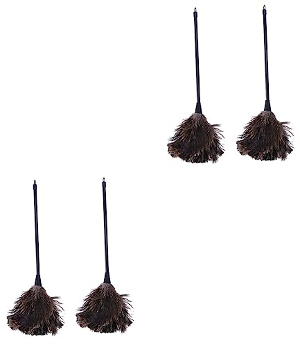 2 Set di Ricariche per Spolverini con Manico in Legno Naturale Compatibili con Strumenti di Pulizia 2 Pezzi*2