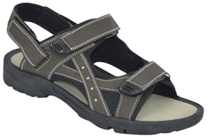 Pegasus Men's Extra Wide Sandals with Touch Fasten Straps | Adjustable Cotton Canvas, Cushioned Breathable Sole for Lightweight Comfort