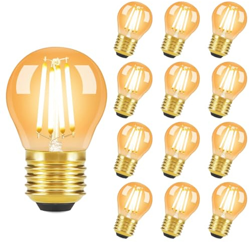 GBLY LED Lampe E27 Glühbirne G45 Vintage Glühlampe 12 stück Edison Retro | Birne Warmweiss 2700K Bulbs 4W Warmweiß Filament Leuchtmittel Glas Antike Energiesparlampe für Hotel Café Haus Bar