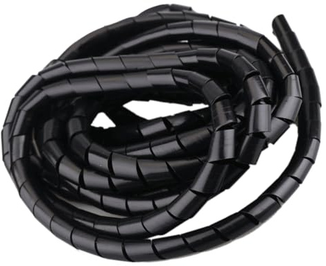 FEEIMOL Kabelschlauch Selbstschließend Kabelspirale 14mm Kabelkanal Kabelschutz Flexibler Kabelmantel Kabelmanagement für TV Computer Schwarz 7M