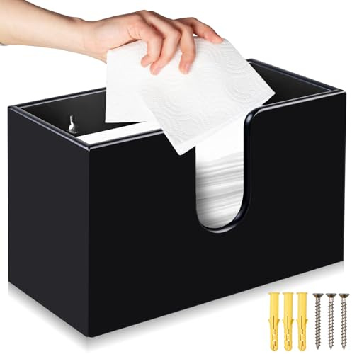 Distributeur De Serviettes en Papier, Distributeur Essuie Main Mural, Distributeur Papier Porte-Serviettes en Papier Devidoir Essuie Tout Mural pour La Cuisine Et La Salle De Bain Pouvant (Noir)