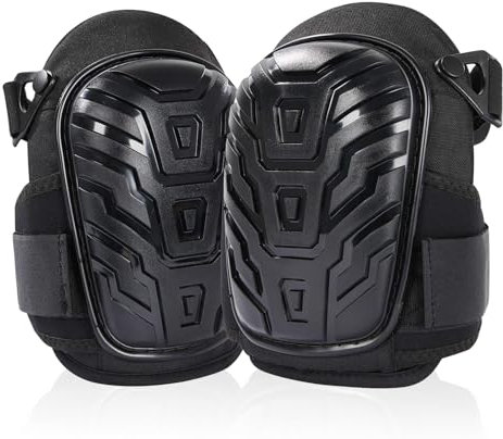 Professional Knee Pads,Knee Pads Work with Heavy Duty Foam Padding & Gel Cushion for Men & Women,Adjustable Non-Slip Straps Knee Pads for Work,Construction,Flooring,Gardening,Cleaning and DIY (Black)