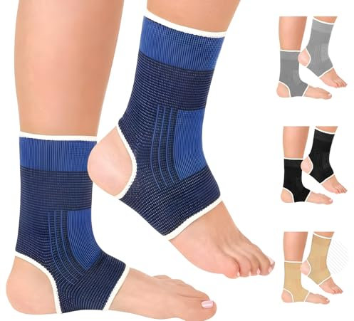 MASIOR Ankle Support Compression Sleeve for Men & Women | Running, Sports, Ligament Damage, Sprained Ankle, Achilles Tendonitis, Plantar Fasciitis | Foot Brace, Ankle Support for Football