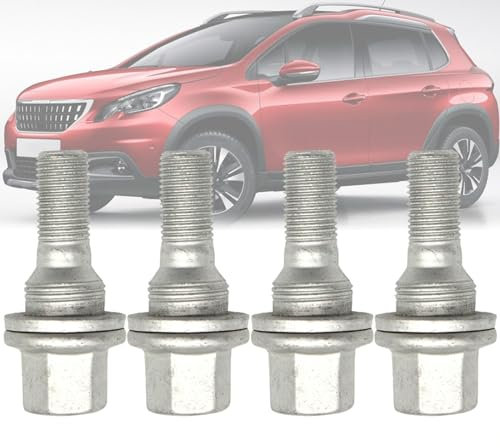 M12 X 1.25mm Wheel Bolts Fit for Peugeot 206 207 208 308 407 1007 2008 3008 5008,540567 9817024580 Carbon Steel Wheel Rim Fixing Bolts for Citroen C2 C3 C4 C5 JUMPY SAXO XSARA (4PCS)