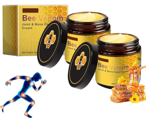 EONFAVE Bienengift Gelenkcreme, 2 Stück Bienengiftsalbe, Bee Venom Bienengift Creme, Natürlich Bienengiftsalbe Joint Gel, Deep Nourishment Beruhigend, Sanft Pflegend, für Rücken, Nacken, Knie (120G)