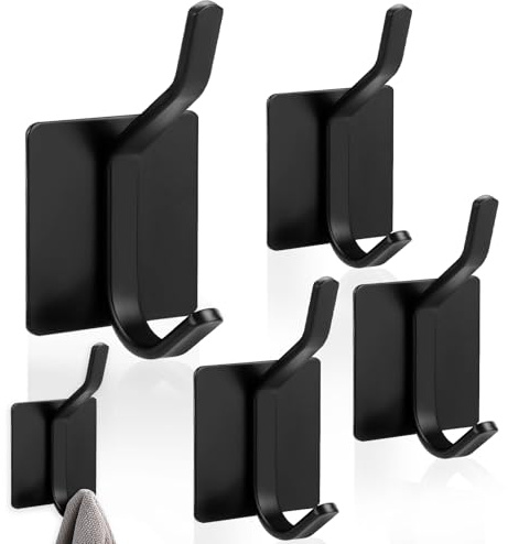 4pcs Crochet Adhesif Mural,Porte Serviette Salle de Bain,Porte Manteau Muraux,Accroche Torchon Cuisine,Attache Murale Sans Percer, Etanche, Antirouille,pour Cuisine, Salon,Armoires, Portes, Murs,