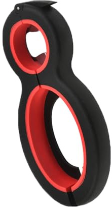 Apriscatole 6 in 1, apriscatole per birra, coperchio aperto, dimensioni regolabili, utensile da cucina, comodo manico per tappi di bottiglie di birra e lattine (rosso)