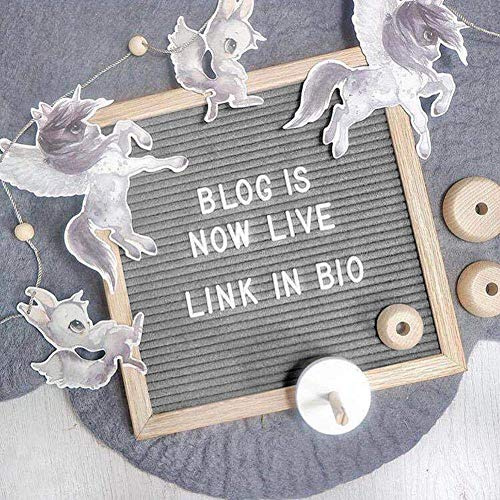 RASTKY Tablero de Letras de Fieltro, Tablero de Mensajes, Letras Cambiables, Números, Decoración de Habitación, Accesorio con Marco de Madera y 2 Juegos de (GRAY)