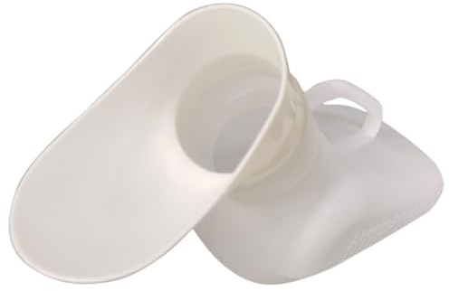Mikinona Damen Urinflasche mit Deckel Kunststoff Tragbares Urinal Frauen Pinkelhilfe Camping Reise Bettlägerige Senioren Hygiene