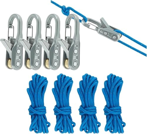 Tensionatore con rullino per corde e lucchetto a cam - Strumento per stringere le corde, strumento per stringere le corde da esterno con tecnologia di regolazione rapida per uso fisso in campeggio e