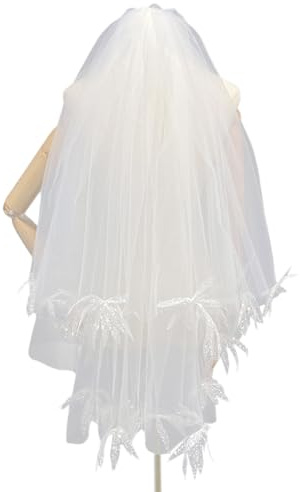 Zktfyshk Velo romantico per acconciature da sposa, velo per servizi fotografici, velo da sposa, per festival musicali e occasioni formali, accessorio per capelli in tulle traspirante