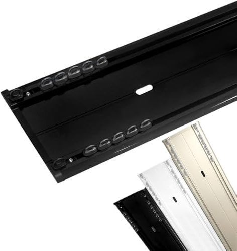 Ultratunn aluminium Trac dubbelspår takmonteringsstång för glidskenor justerbar 1-10 m svart 140 cm - perfekt för modern heminredning