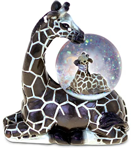 COTA Global Giraffe Snow Globe Decor - Beautiful Snow Globe Decorations with Giraffe Figurine, Collectible Snow Globes Perfect Giraffe Decor for Home, Office Space, Figurine Shelf, or Desk - 45mm