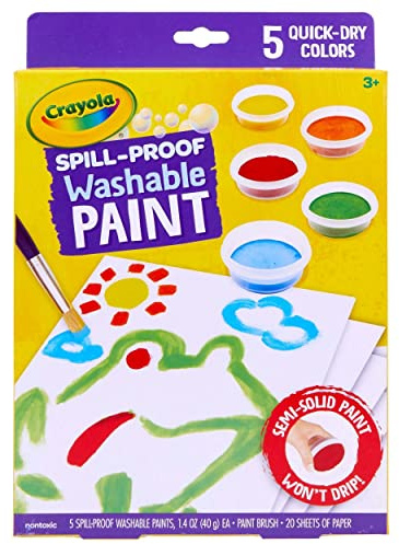 CRAYOLA Set di vernice a prova di perdite, lavabile per bambini, età 3, 4, 5, 6