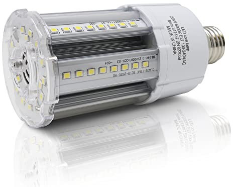 Bright Source 20w E27 LED Corn Light Bulb 6000k Daylight (2,500 Lumen) 140 Lumens Per Watt, 360° Beam Angle, Replaces Metal Halide/Son/HID/HPS for Parking, Stadiums, Warehouse & Factory