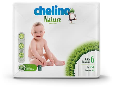 Chelino Nature Pañal Infantil Talla 6 (17-28 kg), 162 Pañales