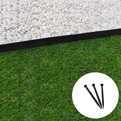 GT Garden Bordure de Jardin Droite Noire - 4,5 cm x 10 mètres avec 50 piquets d'ancrage