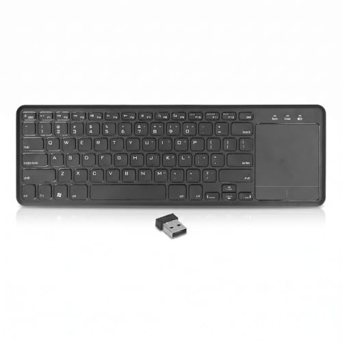 Zunate Tastiera Wireless con Touchpad, Tastiera Wireless Universale Ultra Sottile 2.4G con Trackpad, Tastiera per Cellulare Tablet PC Portatile, per Windows per Android per OS X