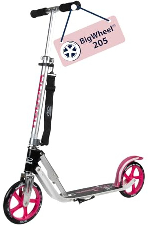 HUDORA BigWheel 205 Scooter - Stabiler Aluminium-Roller - Höhenjustierbarer & zusammenklappbarer Cityroller mit Ständer - Sportlicher Kinder- & Erwachsenenroller für bis zu 100kg