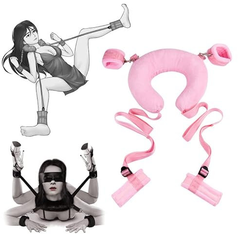 Bondageset Fesseln Sex handschelle Bett Sm Spielzeug Paar bettfesseln Plüsch Handschellen bondage Set Sexspielzeug Für Paare Extrem (Pink)