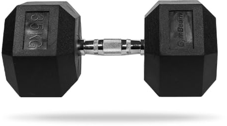 GymBeam Manubrio Esagonale da Palestra, Diversi Pesi, Realizzato in Acciaio e Ferro di Alta Qualità, Superficie in Gomma, Ideale per Allenamento di Forza, Crossfit e HIIT (15 kg)