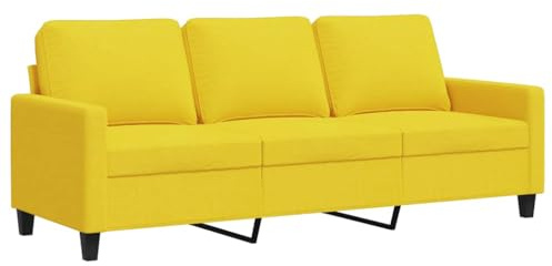 vidaXL 3-Sitzer-Sofa Hellgelb 180 cm Stoff