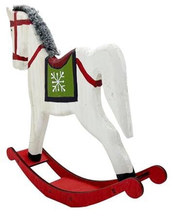 Decoración de caballo balancín de Navidad, adorno de Navidad para fiesta de Navidad en interiores