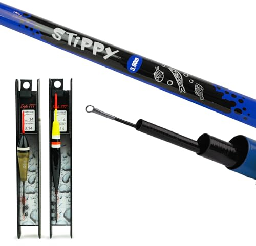 FISH-XPRO Kit mit Fester Angelrute 3m - Teleskop-Angelrute - Angelset - Schwimmerset - Aufbewahrungsbox - 2 Montagen - Schwimmer - Angelhaken - Bleigewichte