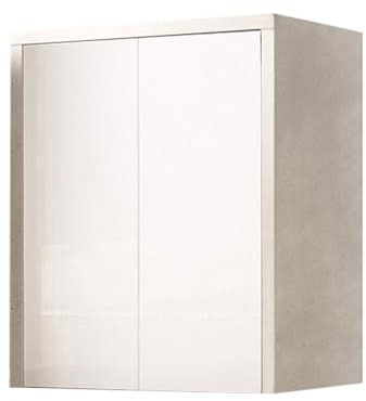 Liberoshopping Mobile Coprilavatrice in Legno Nobilitato – 2 Ante, Push and Pull – L79 x P65 x H91 cm – Per Lavatrice o Asciugatrice, Salvaspazio, Facile da Montare (Bianco/Pietra)