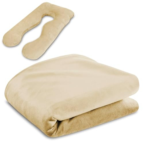 Totsy Baby Housse de Coussin d'allaitement Compact 135 cm en U Format réduit maniable – Petit Coussin de Soutien pour Voyage canapé et lit Housse Amovible avec Zip Beige Oeko-Tex