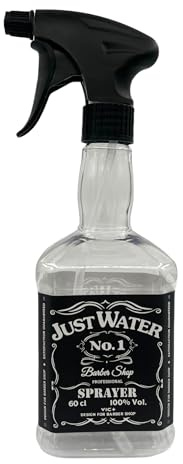 Eson Hair Water Spray Bottle 600ml, Whisky Style Spray Bottle for Hair, Cooling Barber Salon Hairdresser, Mist Sprayer,Retro Stylish, Empty Refillable Sprayer for Shaving and Cleaning 600ml (Clear)