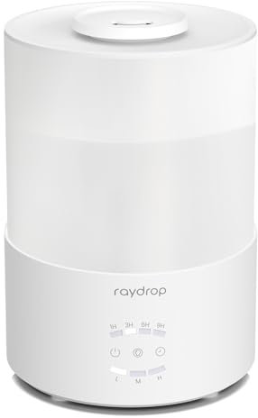 raydrop Humidifiers for Bedroom, 3.0L Cool Mist Humidifiers for Large Room & Home, Top Fill Air Humidifier for Baby Nursery & Plants, Essential Oil Diffuser with Color Lights, Timer, Auto Shut-Off