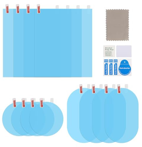 12 pellicole antipioggia per specchietto retrovisore auto, impermeabili, per una visione chiara in caso di pioggia, adatte a tutti gli specchietti standard