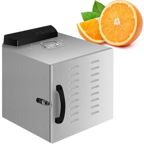 vnmudzeo Essiccatore per Frutta E Verdura per Uso Domestico da 400 W, 6/8 Strati in Acciaio Inossidabile Attrezzatura per Disidratazione Alimentare Commerciale,6Layer-110V