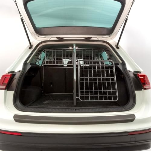 Travall Hundegitter Trenngitter & Heckgitter Set Für VW Tiguan (2016-2024) SUV Fahrzeugspezifischer Hundeschutzgitter & Gepäckbarriere, Einfache Montage Hundetransport und Gepäckschutz 50/50 Teilung
